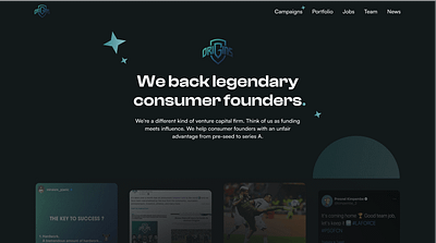 Hero Section - VC funds - Origins colors darkmode finance graphic design hero hero section light stars ui vc vc funds webdesign webflow