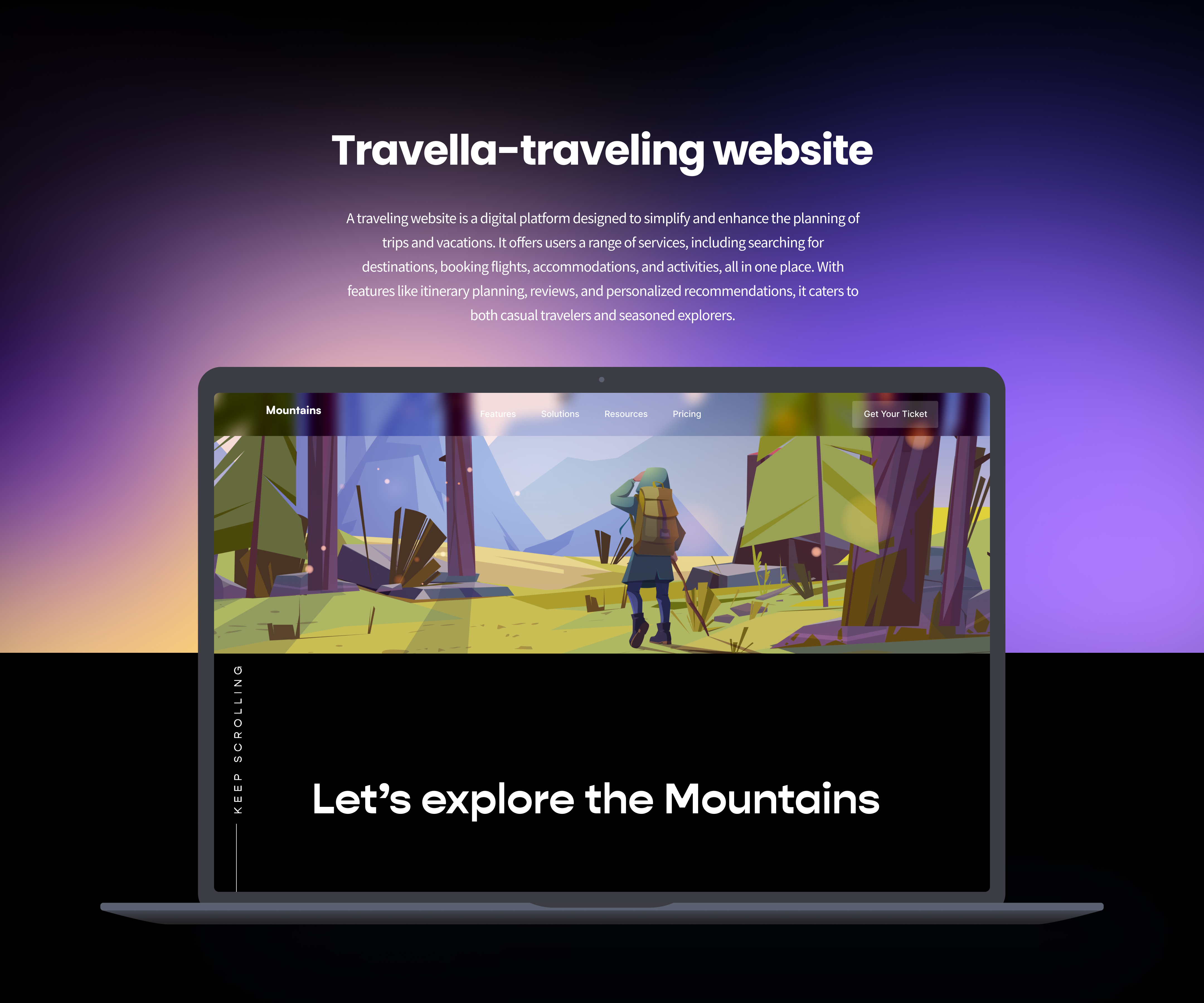 Traveling Website animation home page motion graphics parallax effect travelling website ui uiux website
