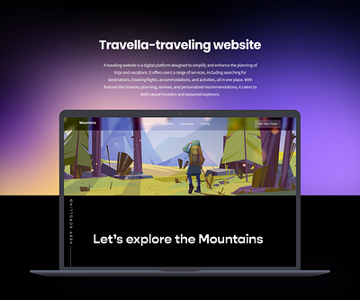 Traveling Website animation home page motion graphics parallax effect travelling website ui uiux website