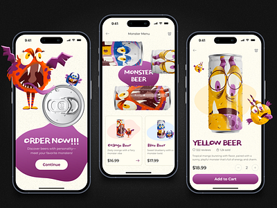 Beeronster - Mobile App Concept app application drink mobile order ordering app shop store ui uxui