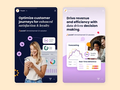 Puzzel - IG Story Ads ad design advertising content creation ecommerce facebook ads instagram ads paid media ppc design saas static ads
