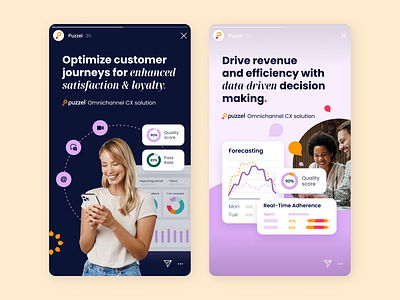 Puzzel - IG Story Ads ad design advertising content creation ecommerce facebook ads instagram ads paid media ppc design saas static ads