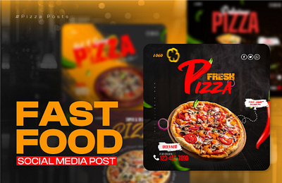 Fast Food Social Media Posts Design Template branding creative design fast fast food food graphic design marketing post post design resturant social media social post