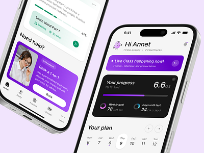 GEL - Guided E-Learning mobile app branding card class course courses design system education grades homepage illustration learning live class modern playfull research studying ui user experience ux