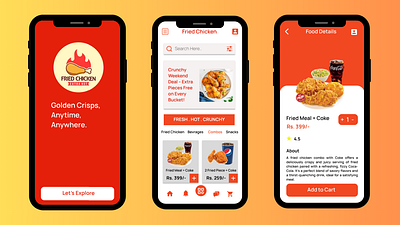 Fried Chicken Application UI app design application food product restaurant ui ui design ux