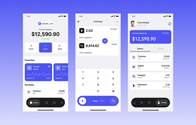 Crypto Wallet Mobile App ui