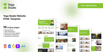 Yoga Studio Website HTML Template html template landing page landing page design ui ui design web design web layout web template website design website layout website template website ui