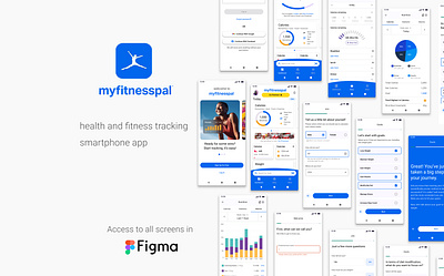 My fitness Pal application UI design app app design branding case study design system figma fitness fitness health app fitness mobile app health health app management material design material design system my fitness pal myfitnesspal redesign ui ui design ui kits