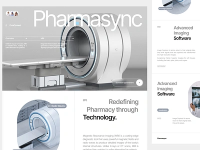 Pharmasync - MRI Website Concept clean design concept figma health website hospital website medicine website minimalist science ui ui design uiux web web concept web design website website design