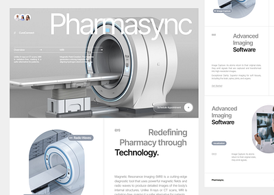 Pharmasync - MRI Website Concept clean design concept figma health website hospital website medicine website minimalist science ui ui design uiux web web concept web design website website design