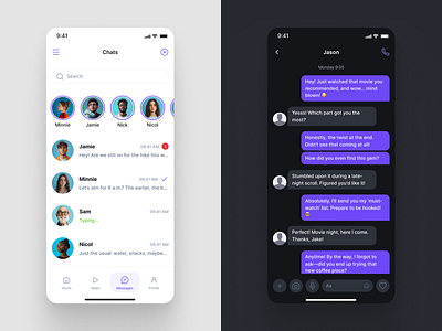 Chats UI in app – Appetite UI app chats messaging social ui ux