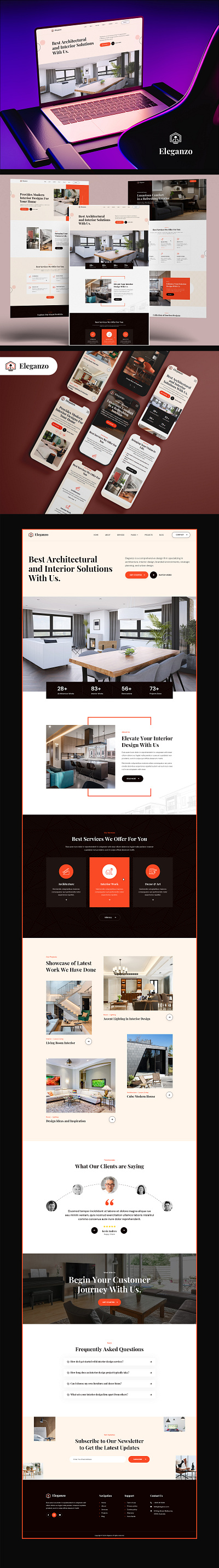 Architectural & Interior Design Solutions - Website Design & Dev custom web design elementor pro figma interaction design interior design responsive design uiux design web deisng wordpress