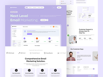 Email Marketing Landing Page b2b crm email email campaign email creator email marketing email web design email website engagement homepage mail newsletter management marketing marketing landing page marketing website product design send email web design website