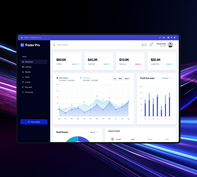 Trader Pro - Dashboard dashboard dashboard design design trading dashboard trading view ui ui design ux web design