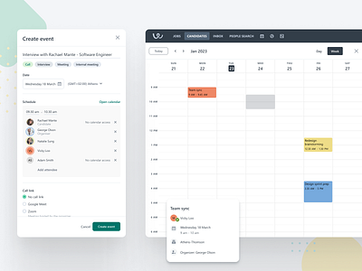 Interview scheduling accessibility calendar design product design recruiting ui ux