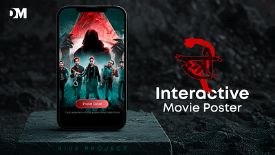 Interactive Movie Poster-Stree-2-Rive Project 3d animation branding illustration motion graphics rive rive.app ui