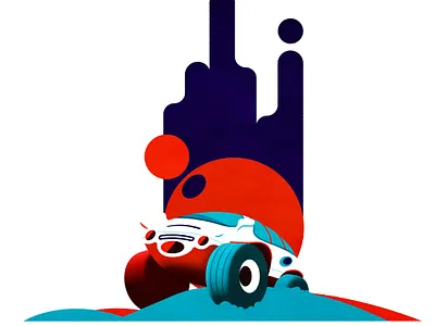 Lada Gorbi bold car futuristic illustration illustrator minimalist retro scifi texture vector