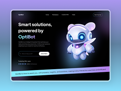 OptiBot - AI Chatbot Platform design landing minimal ui uiux webdesign websitedesign