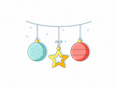 Marry Christmas baubles celebration christmas cozy decoration holiday icon illustration lineart new year ornaments vector