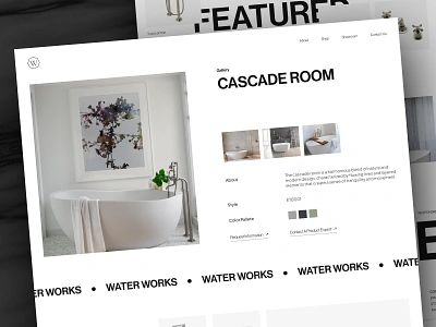 WW - Modern Elegant Housing Water Furniture Website Product Page bathroom branding clean company profile ecommerce elegant graphic design kitchen landing page minimalist modern product detail product page shopify ui ux web design website website designer website layout