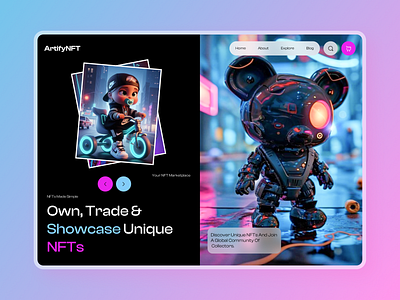 ArtifyNFT - Landing Page appdesign clean design minimal nft nftart uidesign uiux