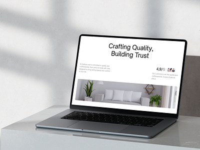 Crafture - Furniture Landing Page architecture b2b clean decor furniture home interior interior architecture landing page minimalist modern property room saas simple startup ui ux website design