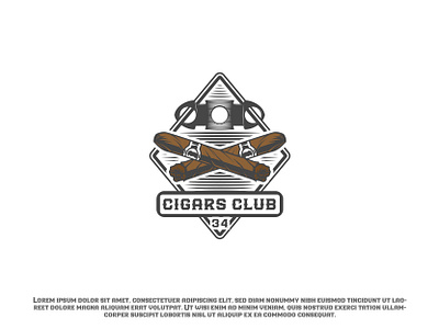 CIGARS CLUB 34 LOGO branding graphic design logo