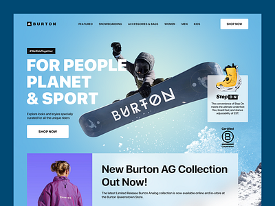 Website for New Burton Collection brand design fashion snowboard ui website winter