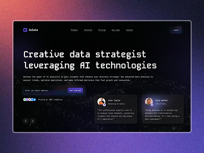 AI Technology - Hero Design ai dark mode glass hero landing page web design