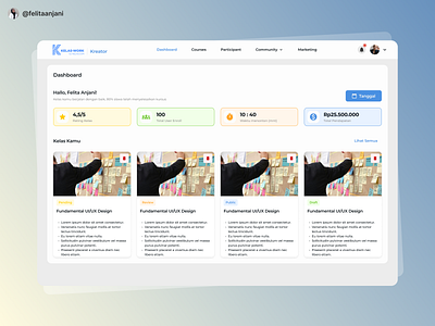 Dashboard Creator by Kelas.work app application dashboard dashboard learning dashboard lms design design app e learning learning management system ui ui dashboard ui web uiux website