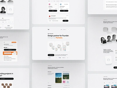 Wonder UI Collection aesthetics art direction branding creative direction design designer figma graphic design inspiration landing page layout portfolio ui ui collection uiux ux visual web web design website