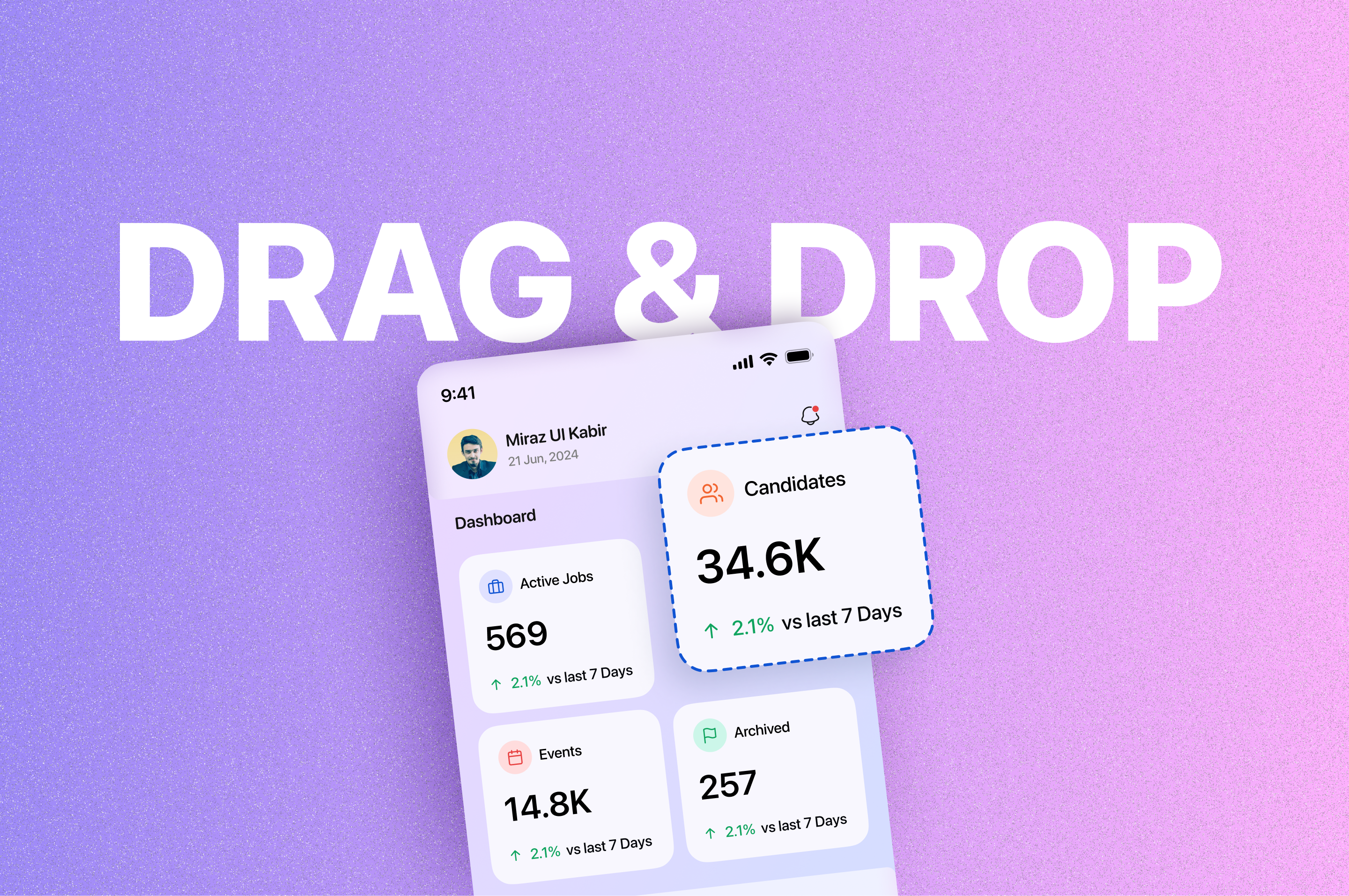 Drag & Drop animation in FIGMA 3d animation app design branding dashboard design and development figma graphic design job app mobile app motion motion graphics prototype ui uimotion