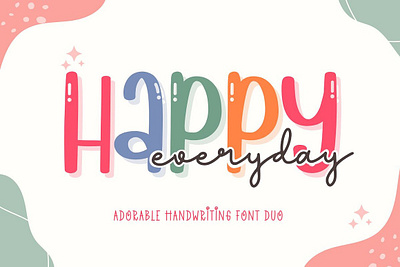 Happy Everyday Cute Font Duo art deco font bubble font cool font cursive font cute font cute font duo display font elegant font fancy font handwriting font lettering font modern font pretty font sans serif font script font symbols font y2k font