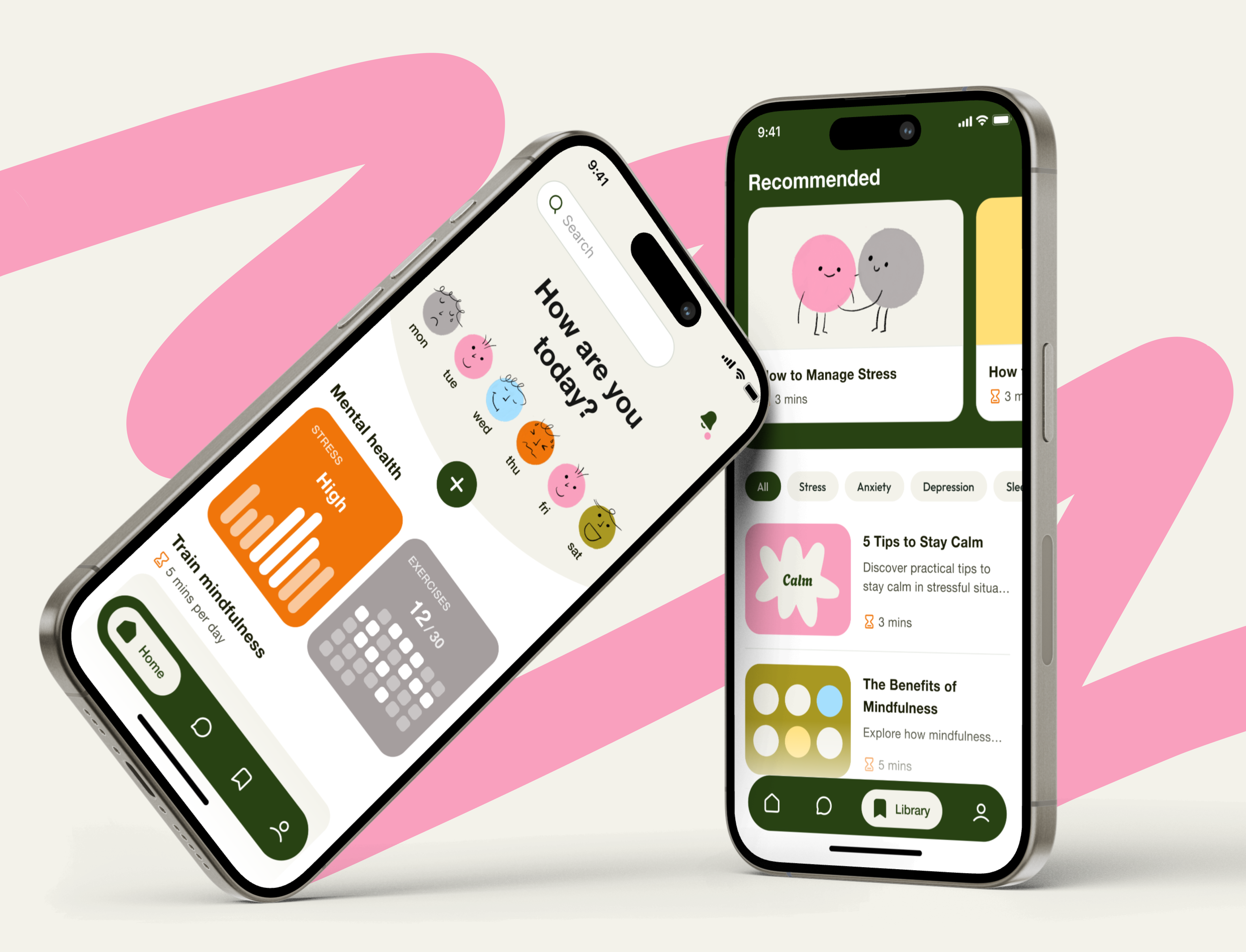 Mental Health Mobile app app emoji illustartion kids mental health mobile mood tracking