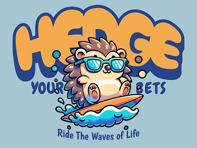 Hedge Your Bets car cartoon funny hedgehog kittl kittldesign ocean print on demand surf t shirt t shirt design