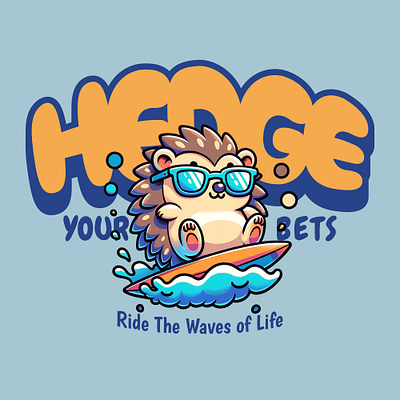 Hedge Your Bets car cartoon funny hedgehog kittl kittldesign ocean print on demand surf t shirt t shirt design