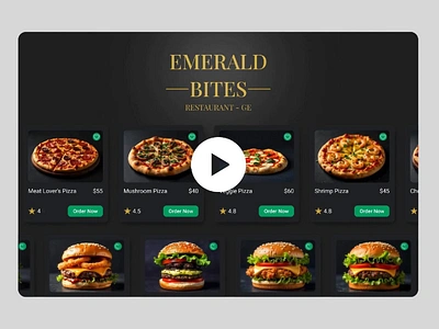 Food menu - Daily UI - 043 burger card daily ui daily ui 043 daily ui challenge dark design fastfood food app food menu meal menu menu design menubar minimal minimal ddesign online menu pizza recipe restauerant ui ux design