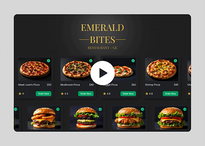 Food menu - Daily UI - 043 burger card daily ui daily ui 043 daily ui challenge dark design fastfood food app food menu meal menu menu design menubar minimal minimal ddesign online menu pizza recipe restauerant ui ux design