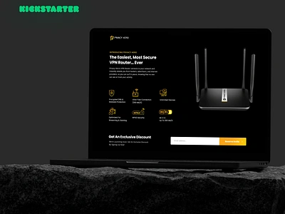 Kickstarter Campaign Landing Page UI/UX Design - Privacy Hero