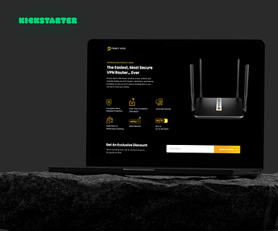 Kickstarter Campaign Landing Page UI/UX Design - Privacy Hero