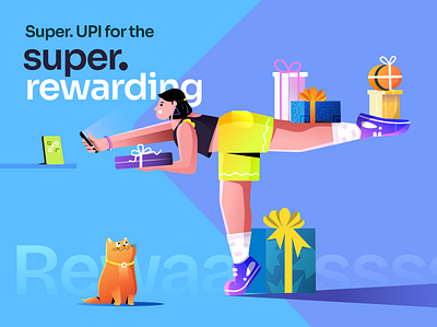 Celebrating the ‘Super’ in everyone. animation app branding cashback cat character design finance fintech gifts graphic design illustration motion graphics online people rewards scan shopping story ui web