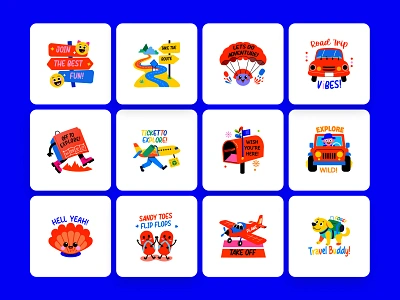 World Travel Stickers adventure cartoon cute fun holiday holidays love luggage stickers tour tourist travel travel agency traveling traveller travelstickers trip vacation vector world travel