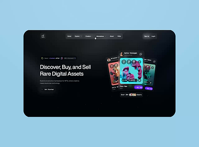 NFT Marketplace Landing Page blockchain crypto design nft ui ux web3