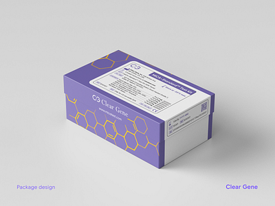 Package Design | Clear Gene artem pohrebniak box branding clear gene design die cut graphic design health healthcare hexagon illustration medical package packaging pattern print printing seamless start up tech