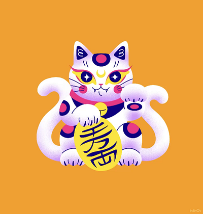 maneki neko animation design illustration