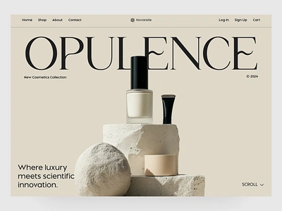 Cosmetics Website Design Concept beauty body care bold cosmetics cosmetics store cosmetology ecommerce face care landing page makeup medical care personal care skin skincare typography ui uiux ux webdesign wellness