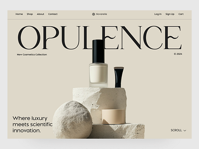 Cosmetics Website Design Concept beauty body care bold cosmetics cosmetics store cosmetology ecommerce face care landing page makeup medical care personal care skin skincare typography ui uiux ux webdesign wellness