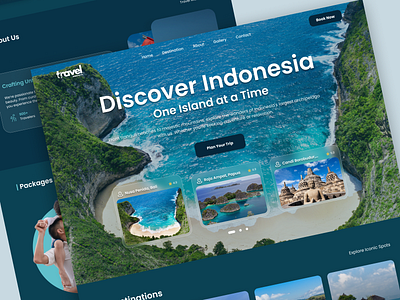 Travel Landing Page - NusaTravel Web Design branding figma indonesia landing page modern travel prototype responsive design travel travel agency travel indonesia travel website design ui ui ux user interface ux design uxdesign web web design web travel website