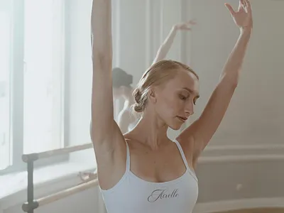 Airelle Ballet Studio Branding ballet branding ballet logo ballet school ballet studio brand designer branding branding designer elegant brand elegant branding elegant logo elegant logo design logo design merch design shirt design shirt mockup