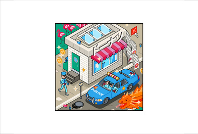 Cops🍩 2d art creative design drawing illustration isometric vector